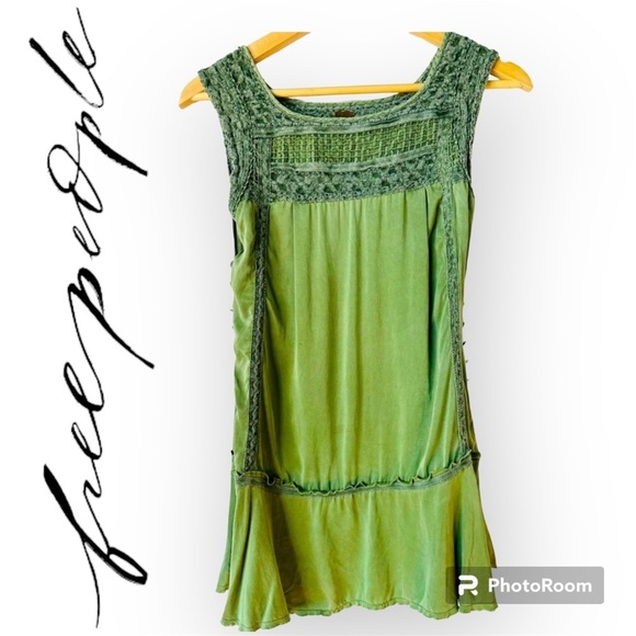 Free People Tops - Free People 100% Silk Top Green US 4